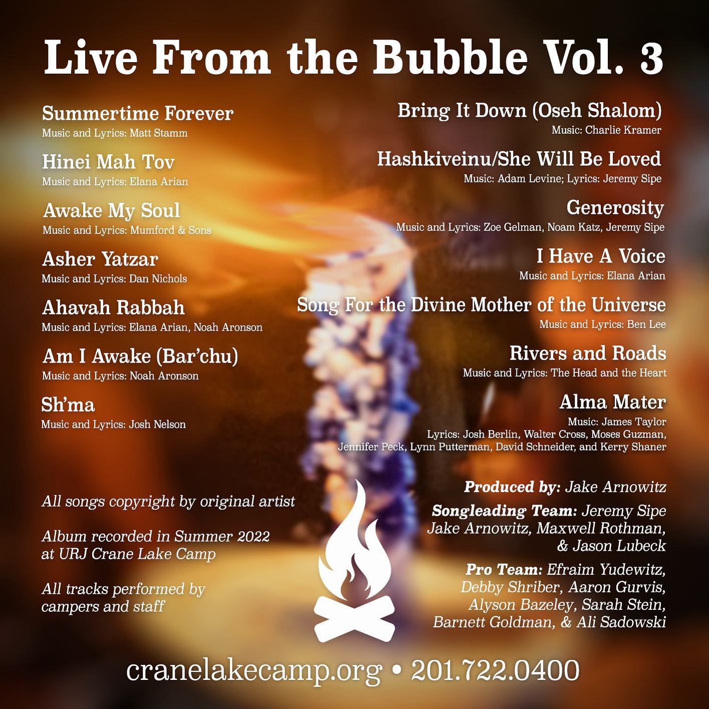 Happy last night of Hanukkah, CLC! Celebrate by streaming Live From the Bubble: Volume 3 using the link in our bio