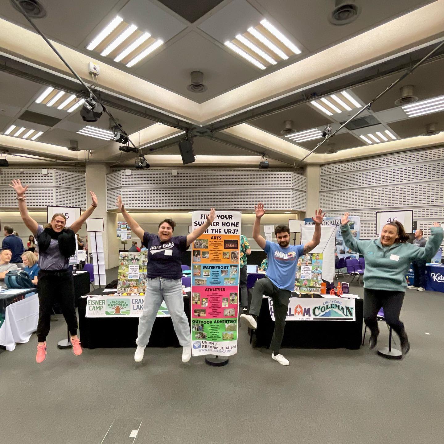 Jumping for joy at the @campamerica69 London Hiring Fair! Check out our story to see some of the awesome staff we hired!