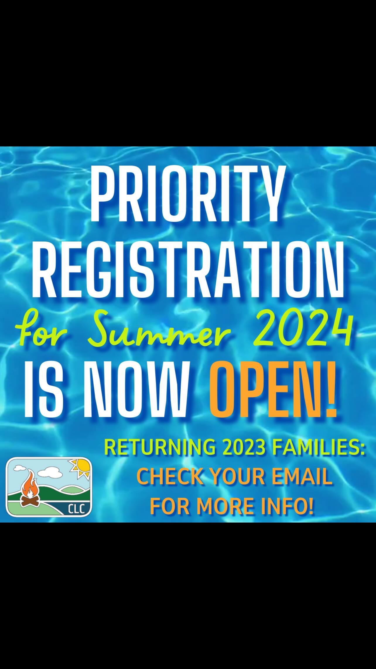 Water you waiting for?! Priority Registration for Summer 2024 is now open for Returning 2023 Families!