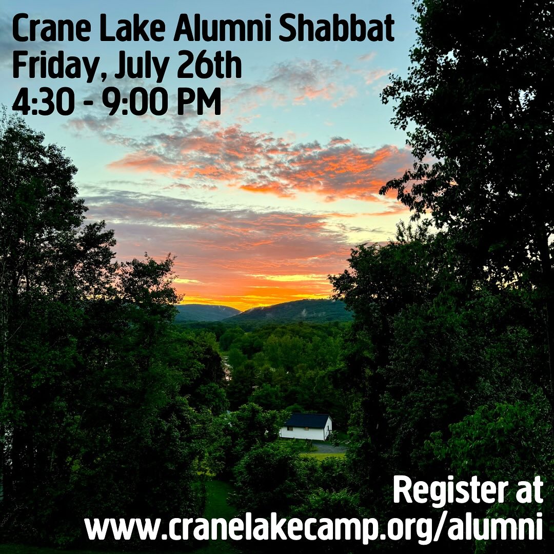 Calling all CLC alumni!!! We can’t wait to welcome you back to camp this Friday, July 26th for Alumni Shabbat! Be sure to register at www.cranelakecamp.org/alumni 🤩